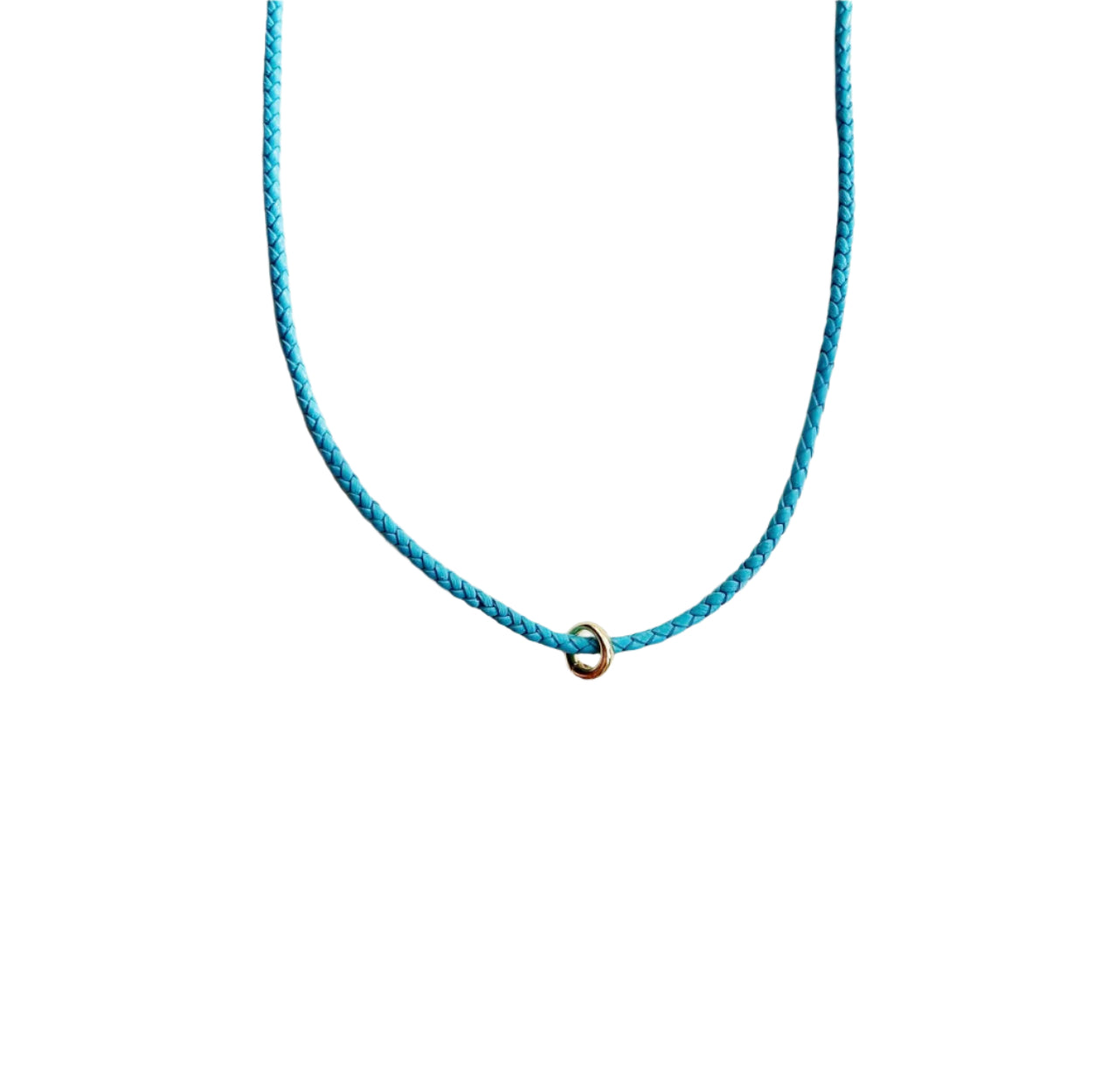 Turquoise Blue Leather Freedom Necklace With Clip