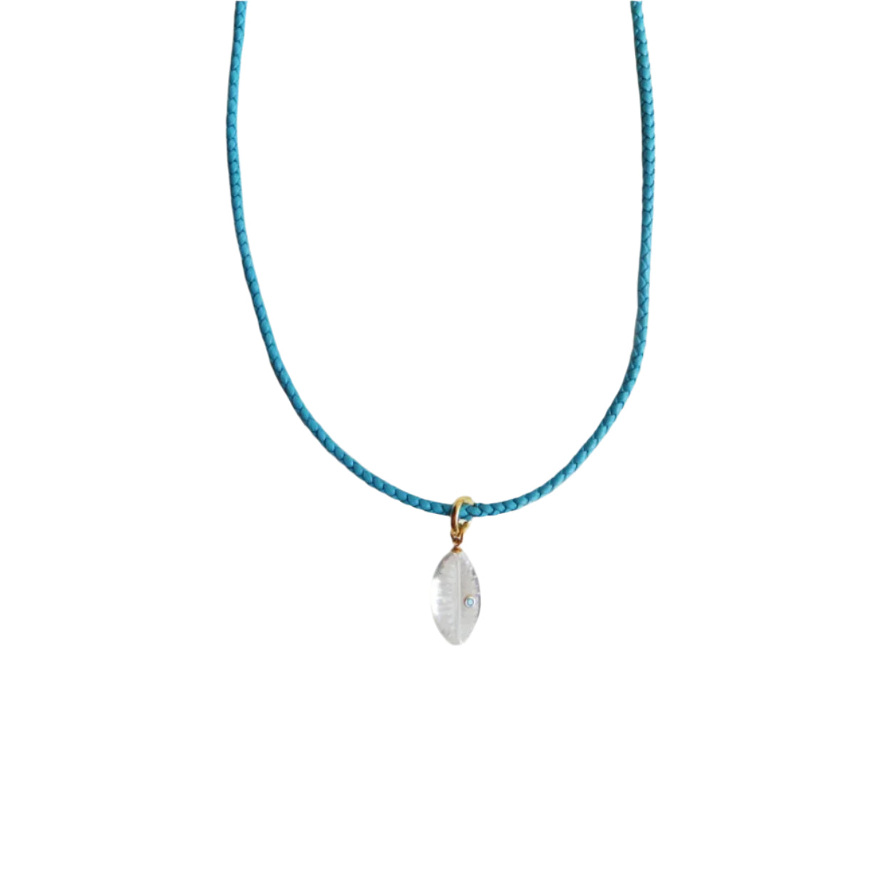 Turquoise Blue Leather Freedom Necklace With Clip