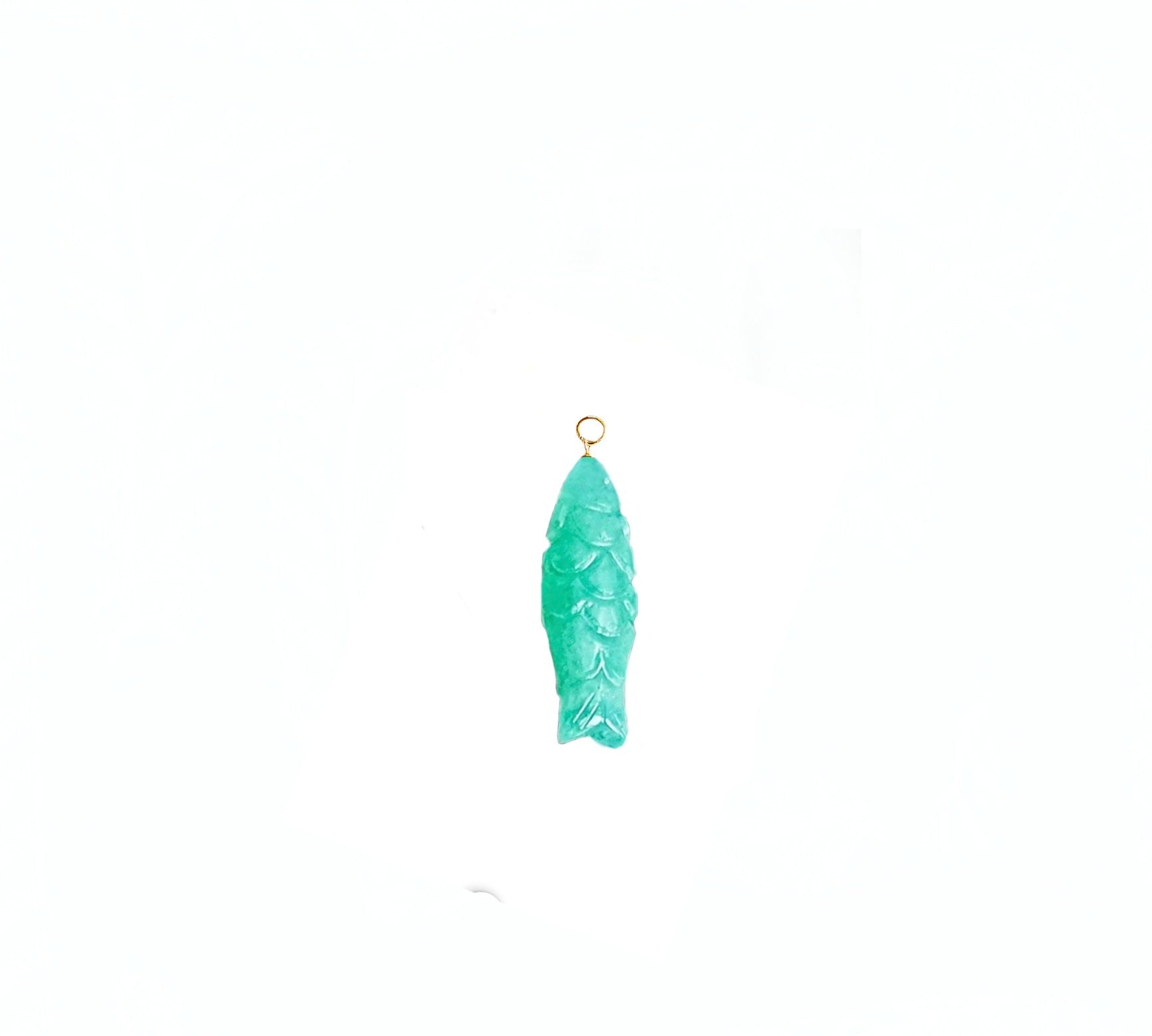 Chrysoprase Stone Fish Pendant