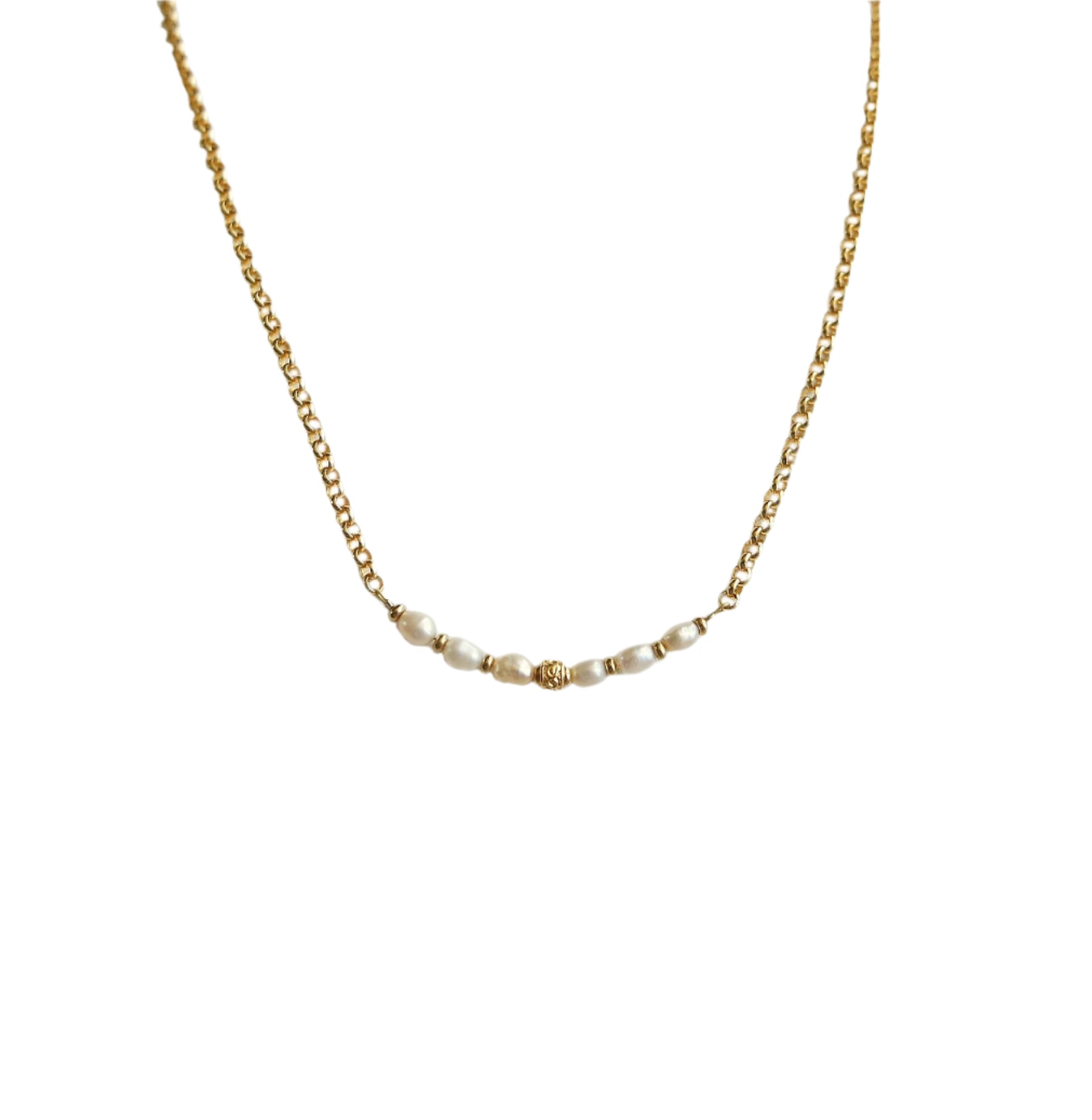 Pearl And Gold Collar Necklace