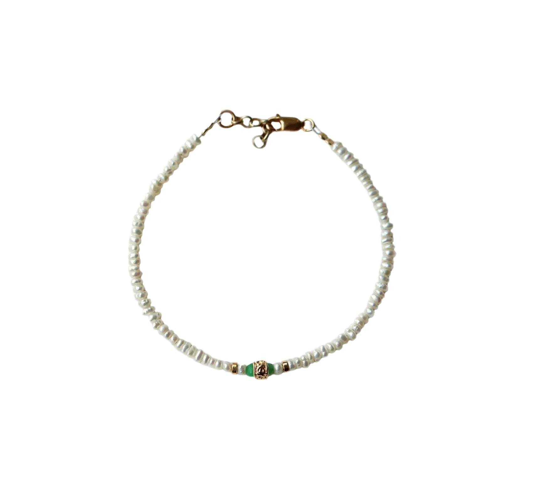 Asteria Pearl And Chrysoprase Bracelet