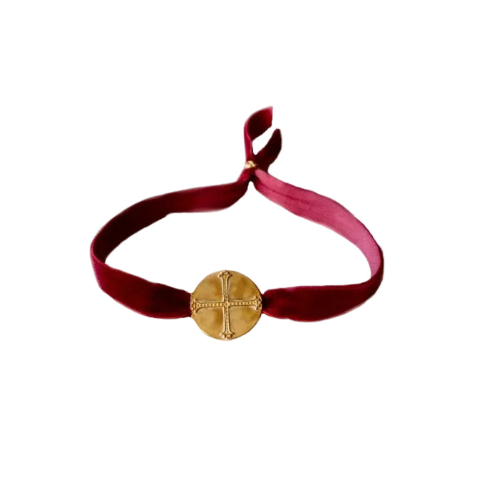 Cross Velvet Bracelet