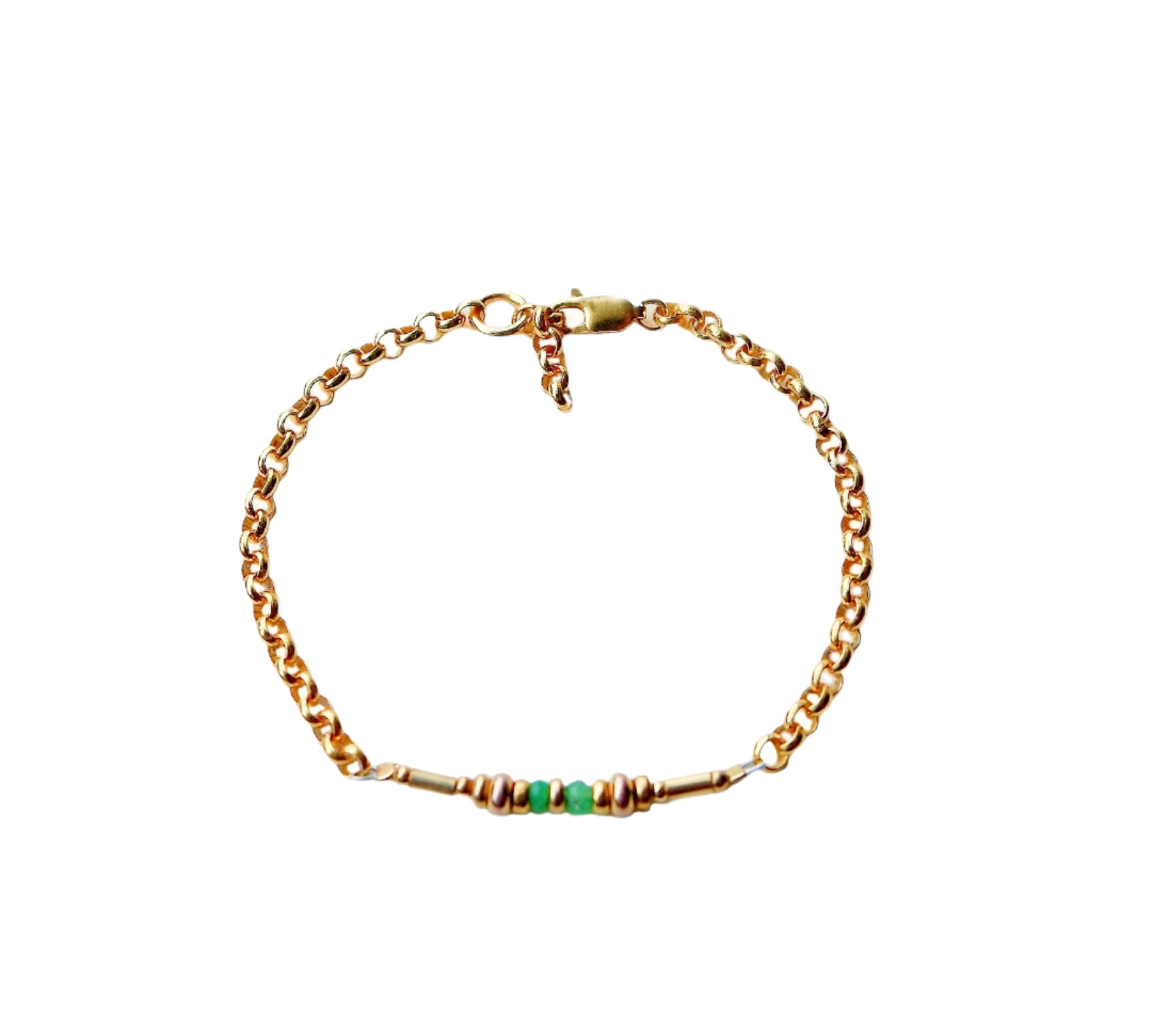 Collar Chyrsoprase Chain Bracelet