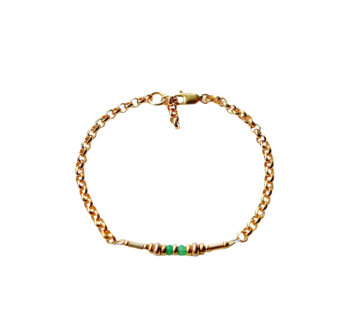 Collar Chyrsoprase Chain Bracelet