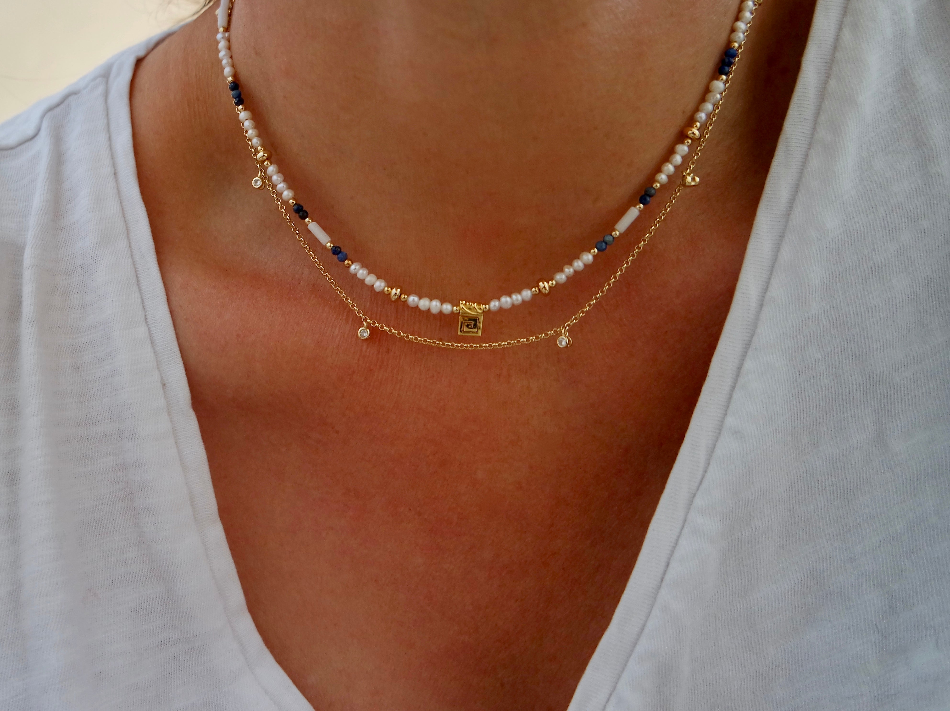 Maia Lapis And Gold Fine Necklace
