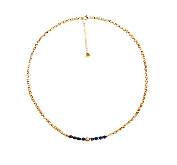 Lapis And Gold Collar Necklace