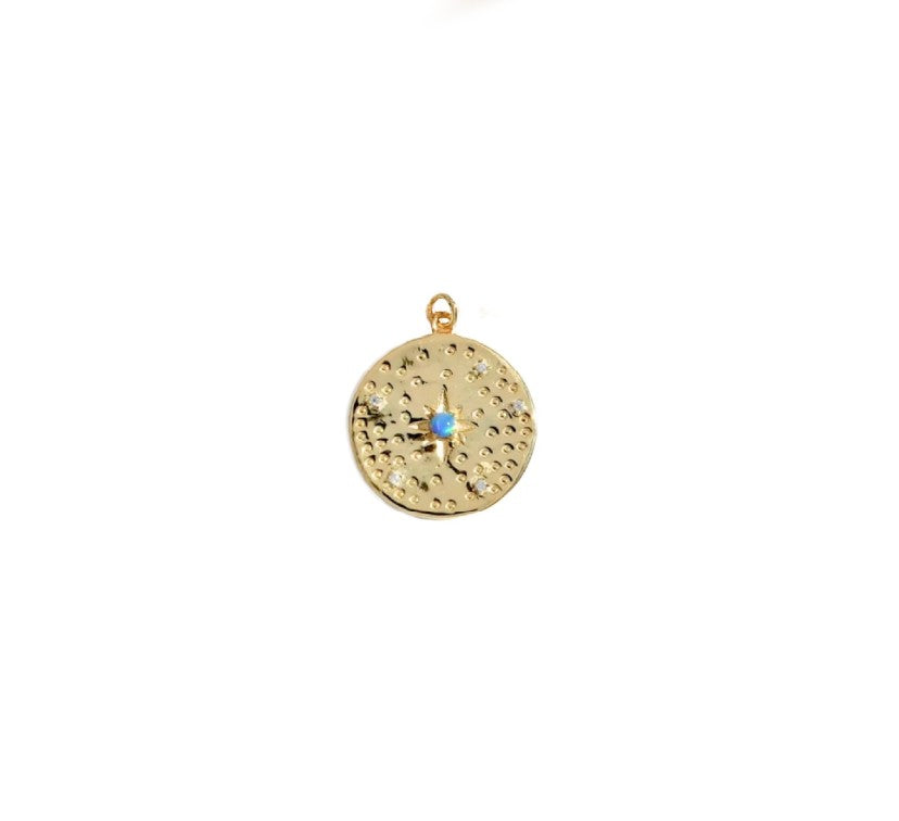 Blue Opal Disc Pendant