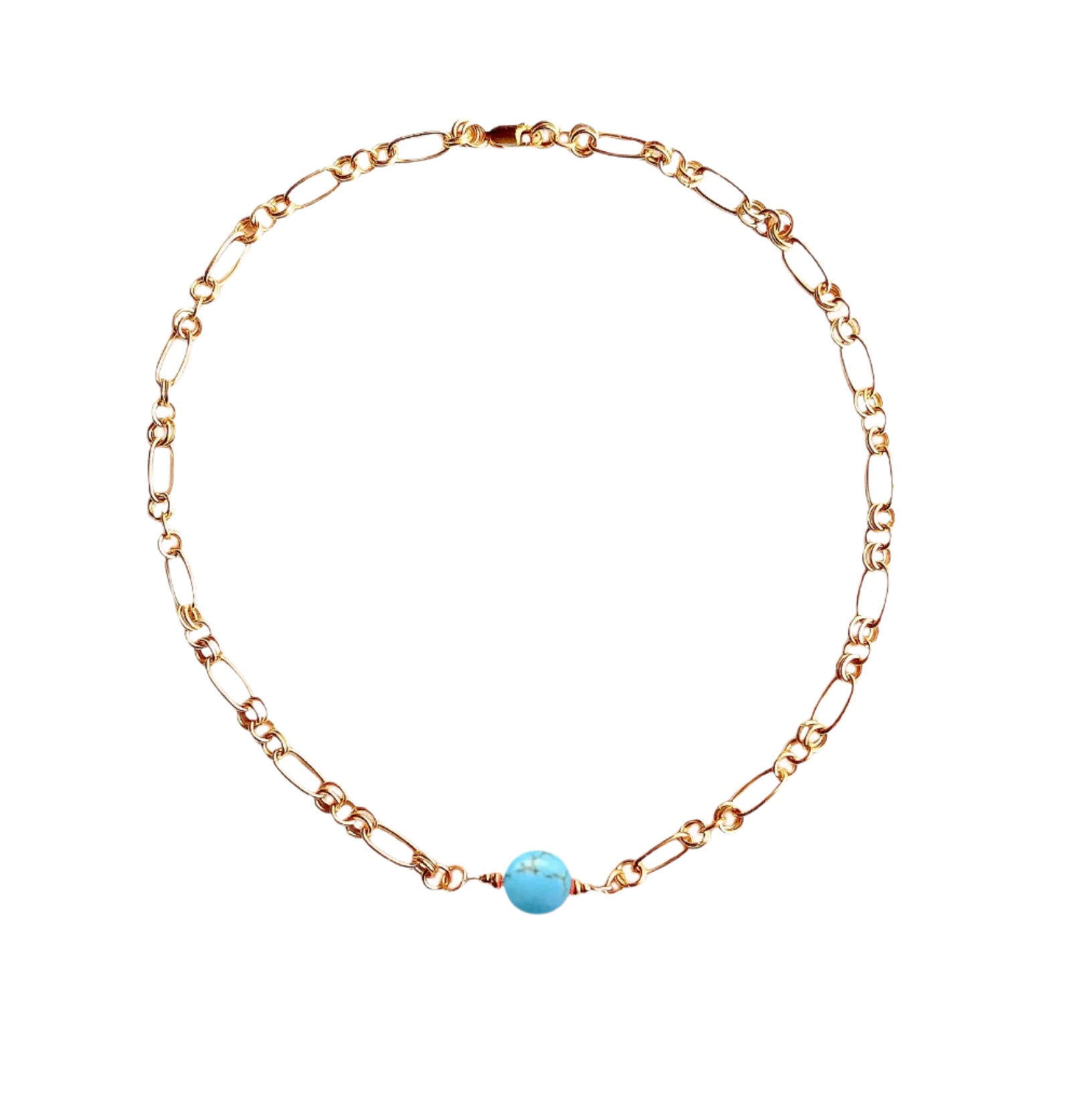 Turquoise Drop Chain Necklace