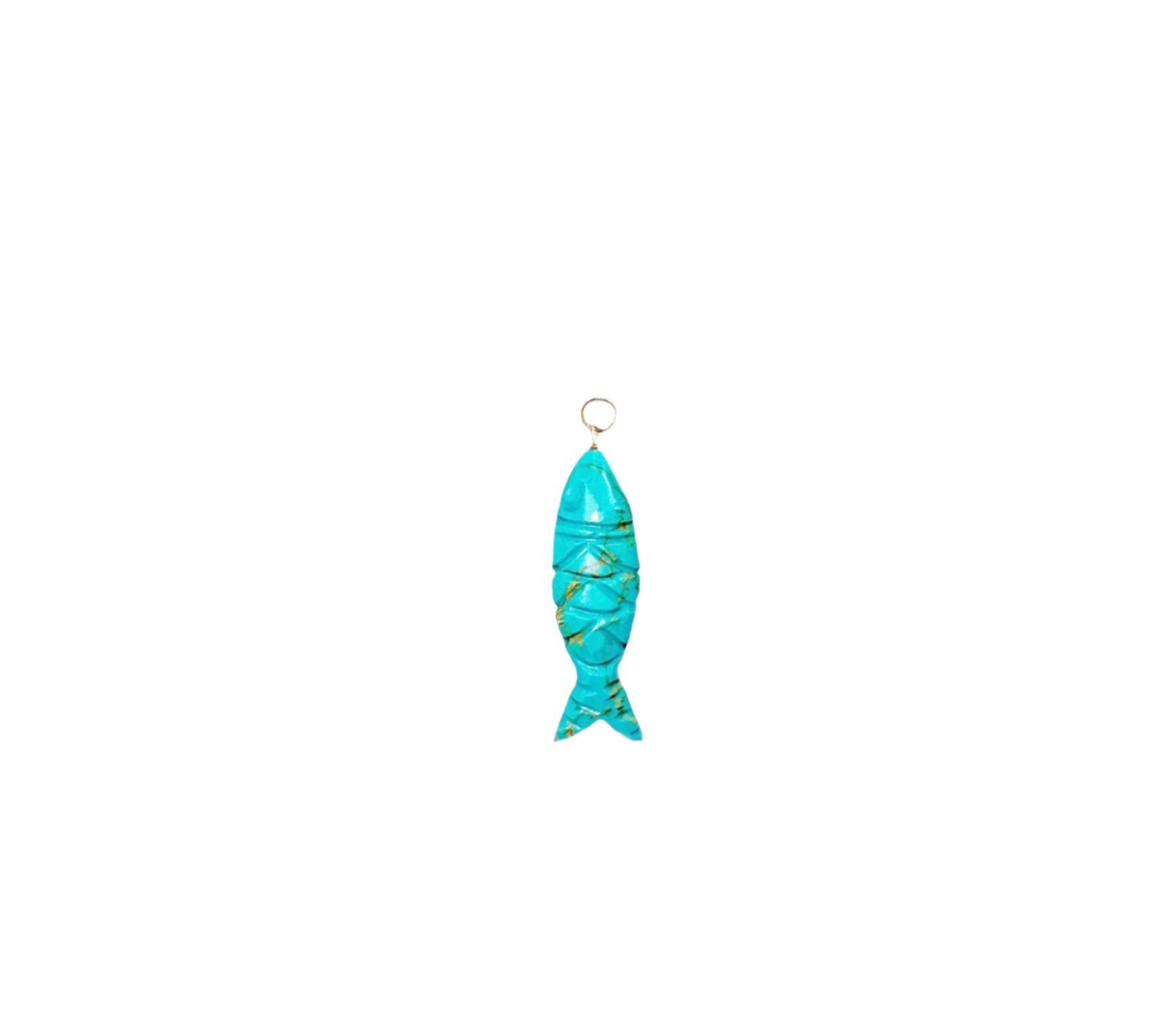 Turquoise Stone Fish Pendant