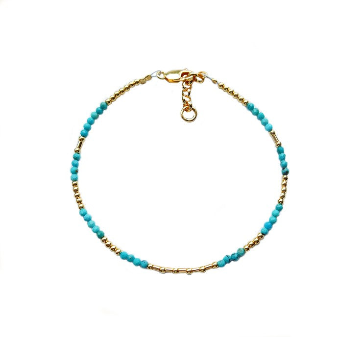 Fine Turquoise And Gold Bracelet