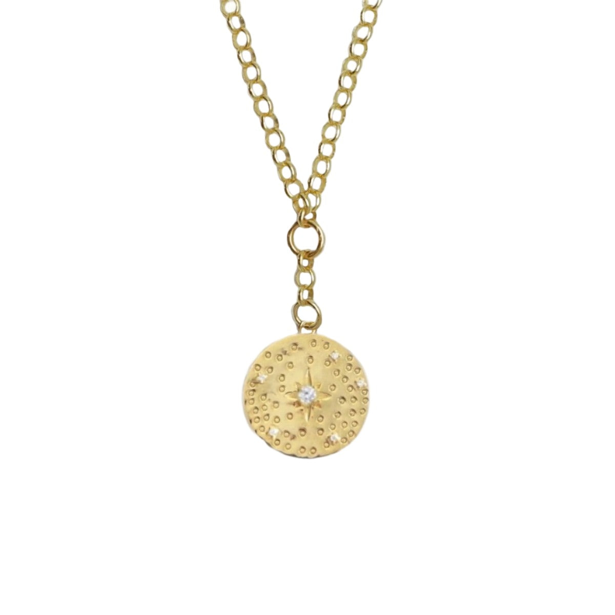 Gold Disc On A Rolo Necklace