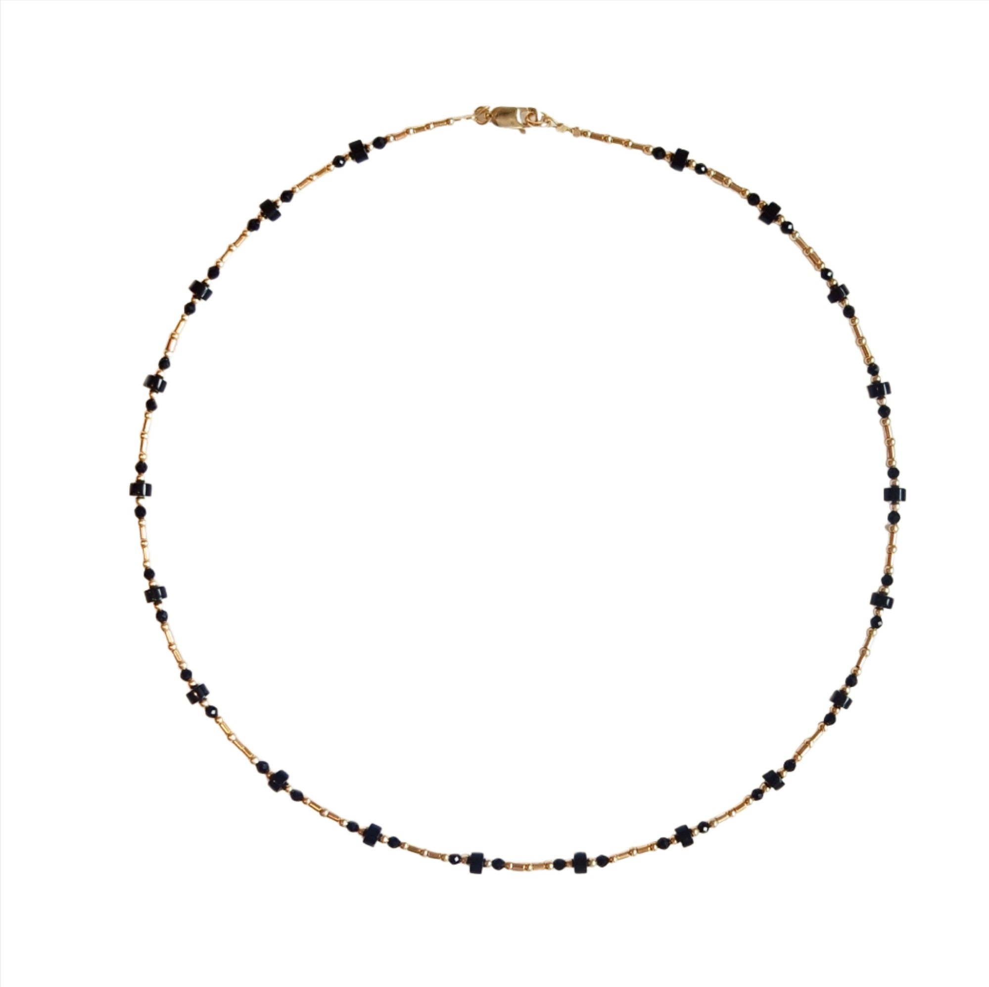 Black Onyx Fine Gold Necklace