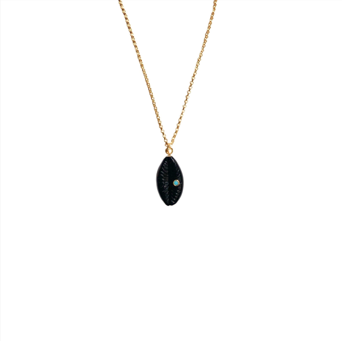Onyx Cowrie Necklace