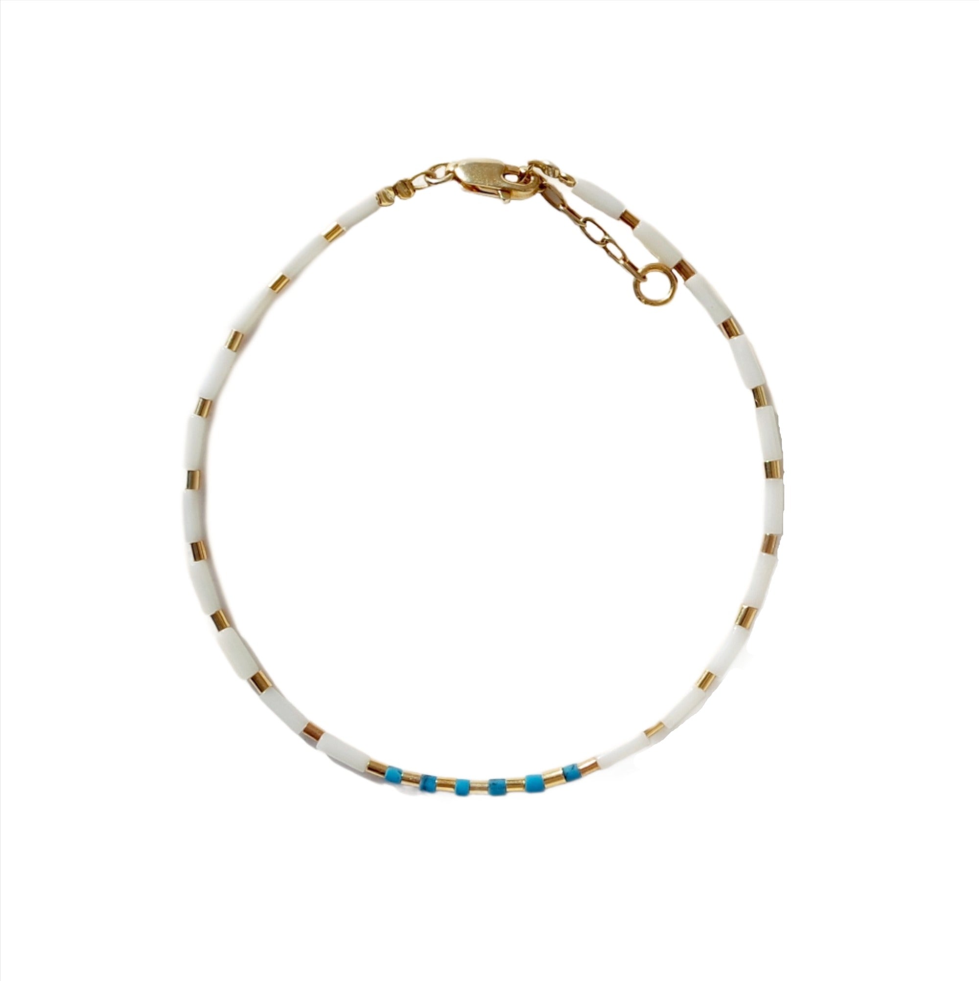 Fine White And Turquoise Bracelet
