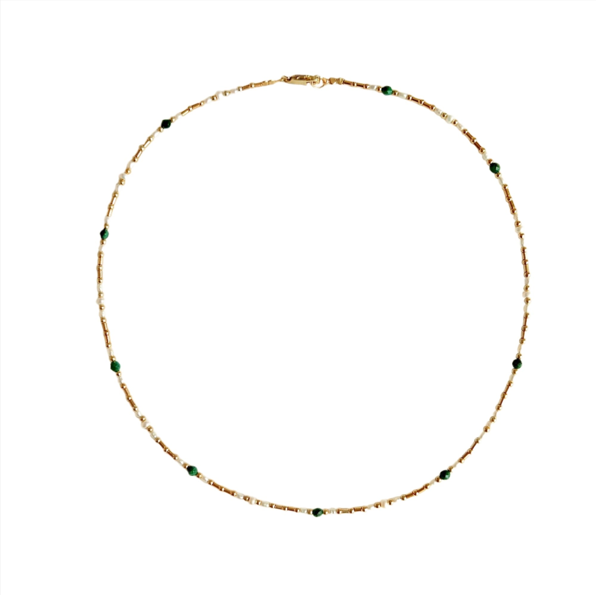 Fine Gold And Malachite Necklace