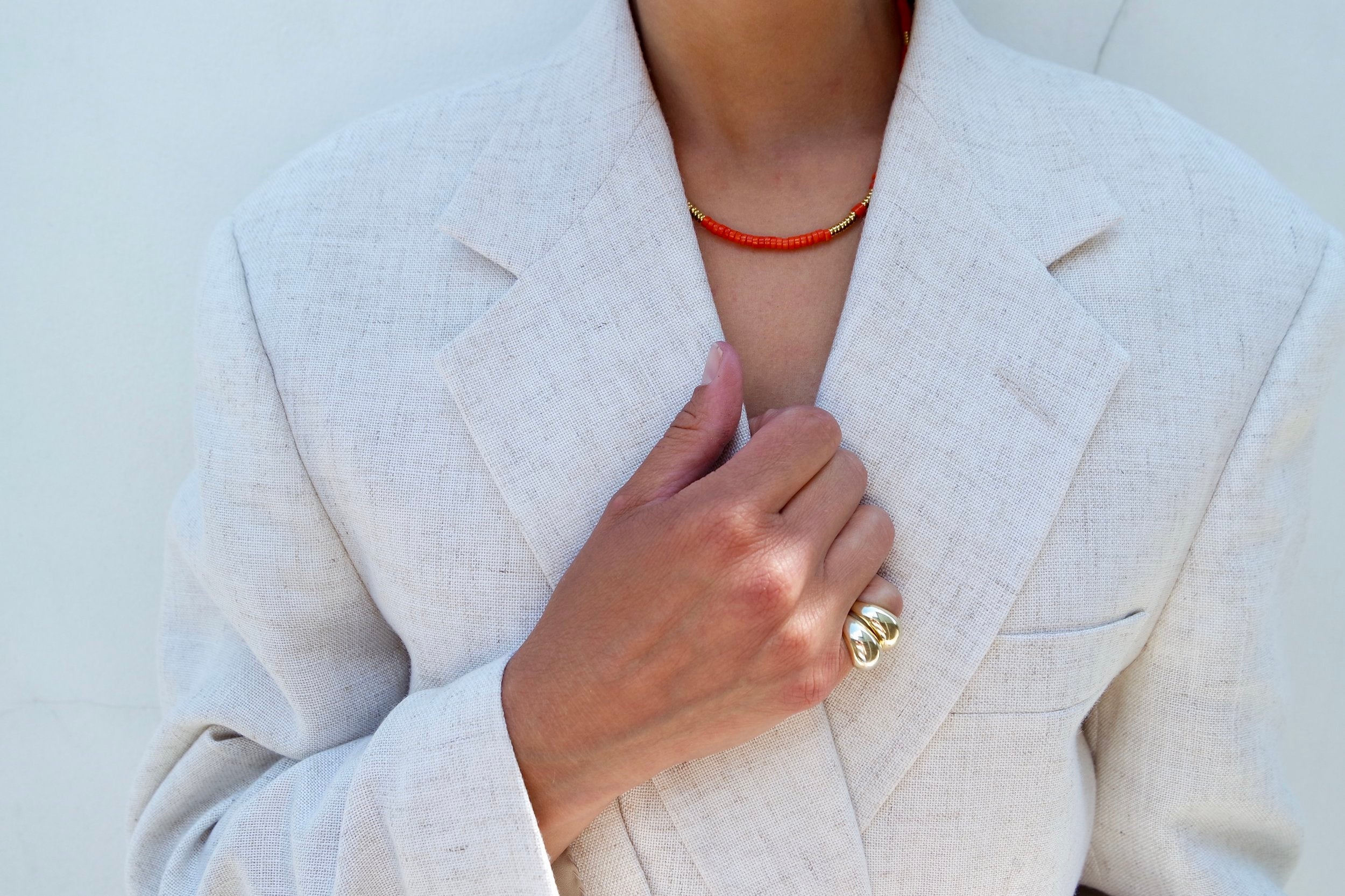 Orange And Gold Necklace