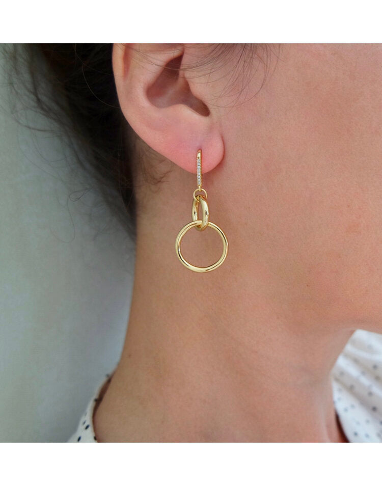 Double Hoop Drop Earrings