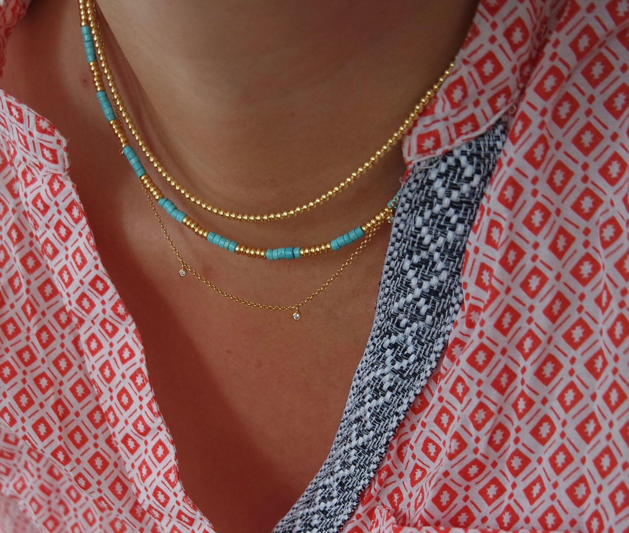 Turquoise and Gold Necklace