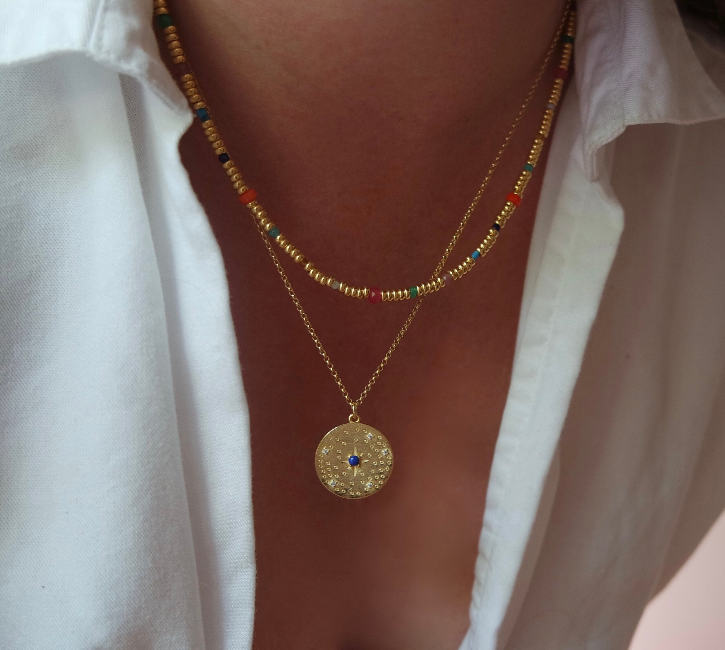 Gold and Rainbow Necklace