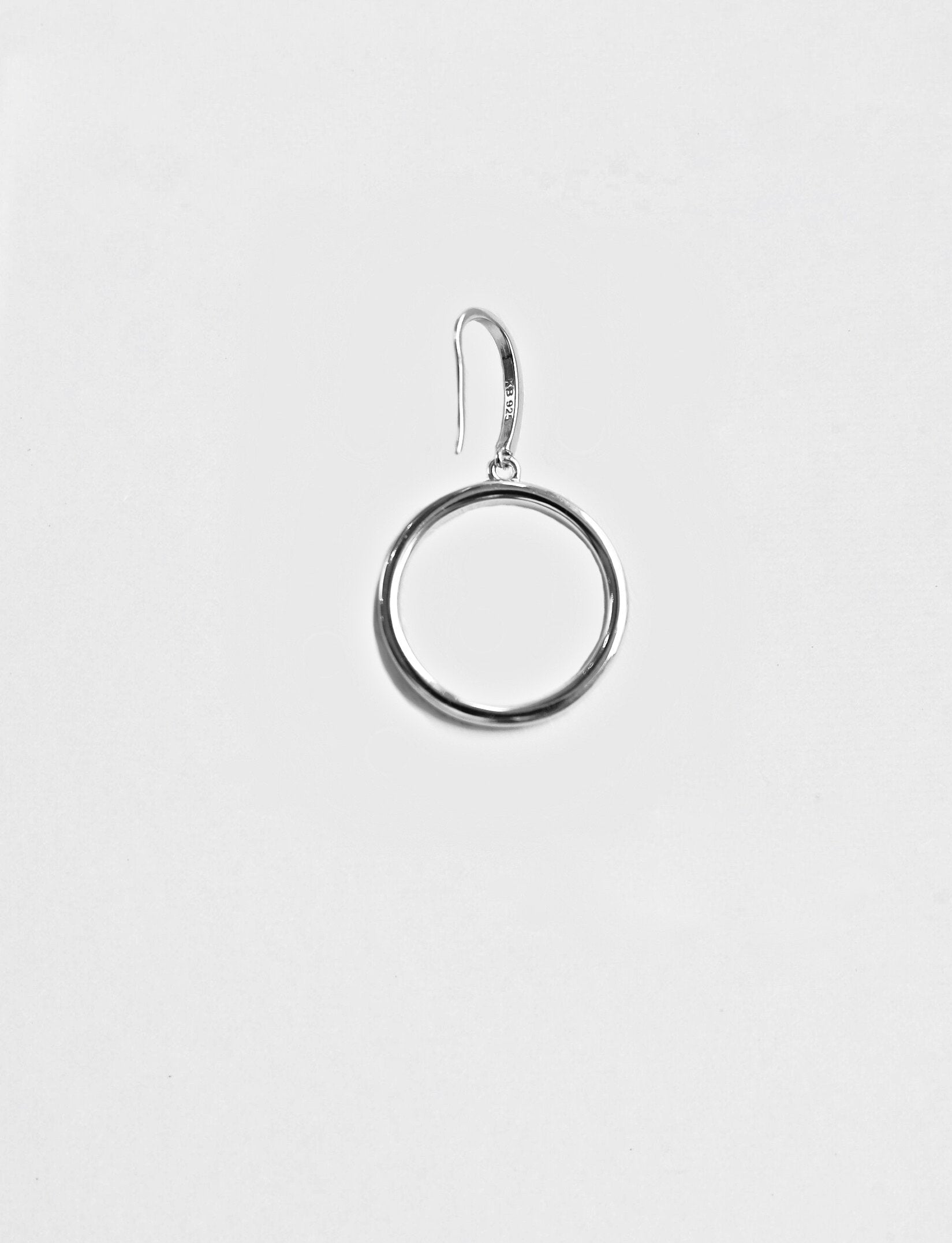 Silver Hoop Drop Earrings
