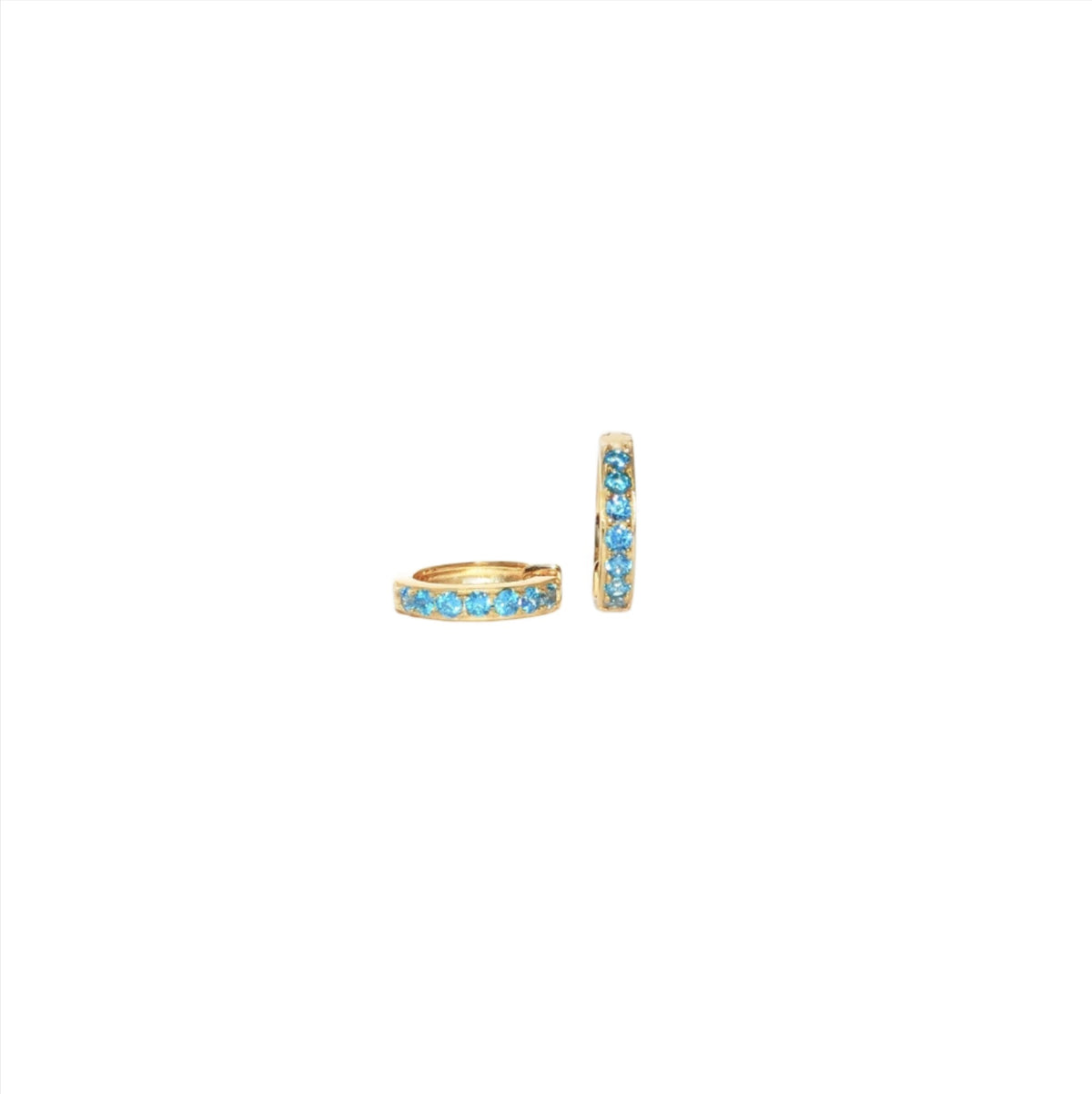 Aqua Hoola Hoop Earrings