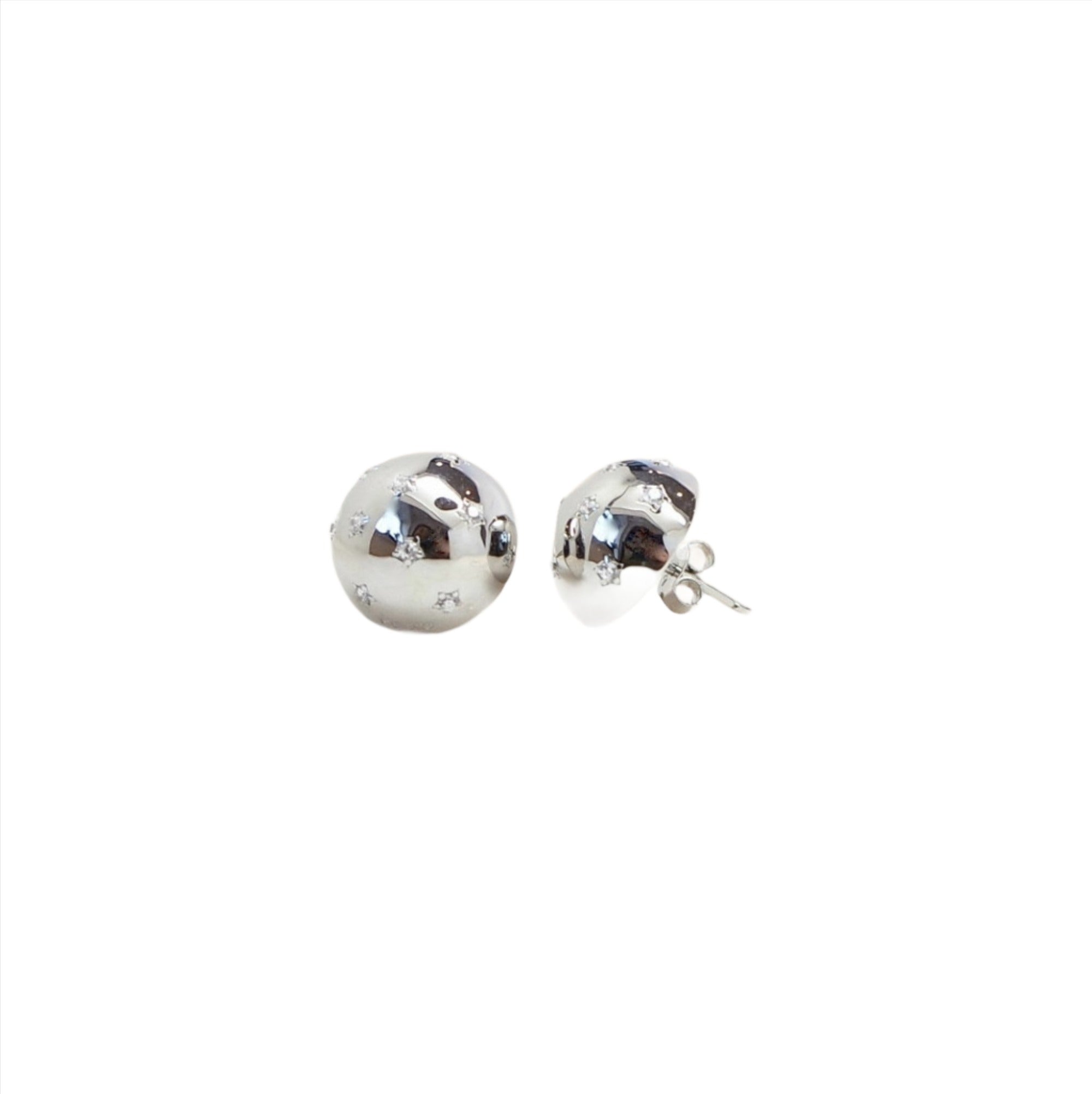 Silver Disco Ball Earrings KAAREN BUCHANAN