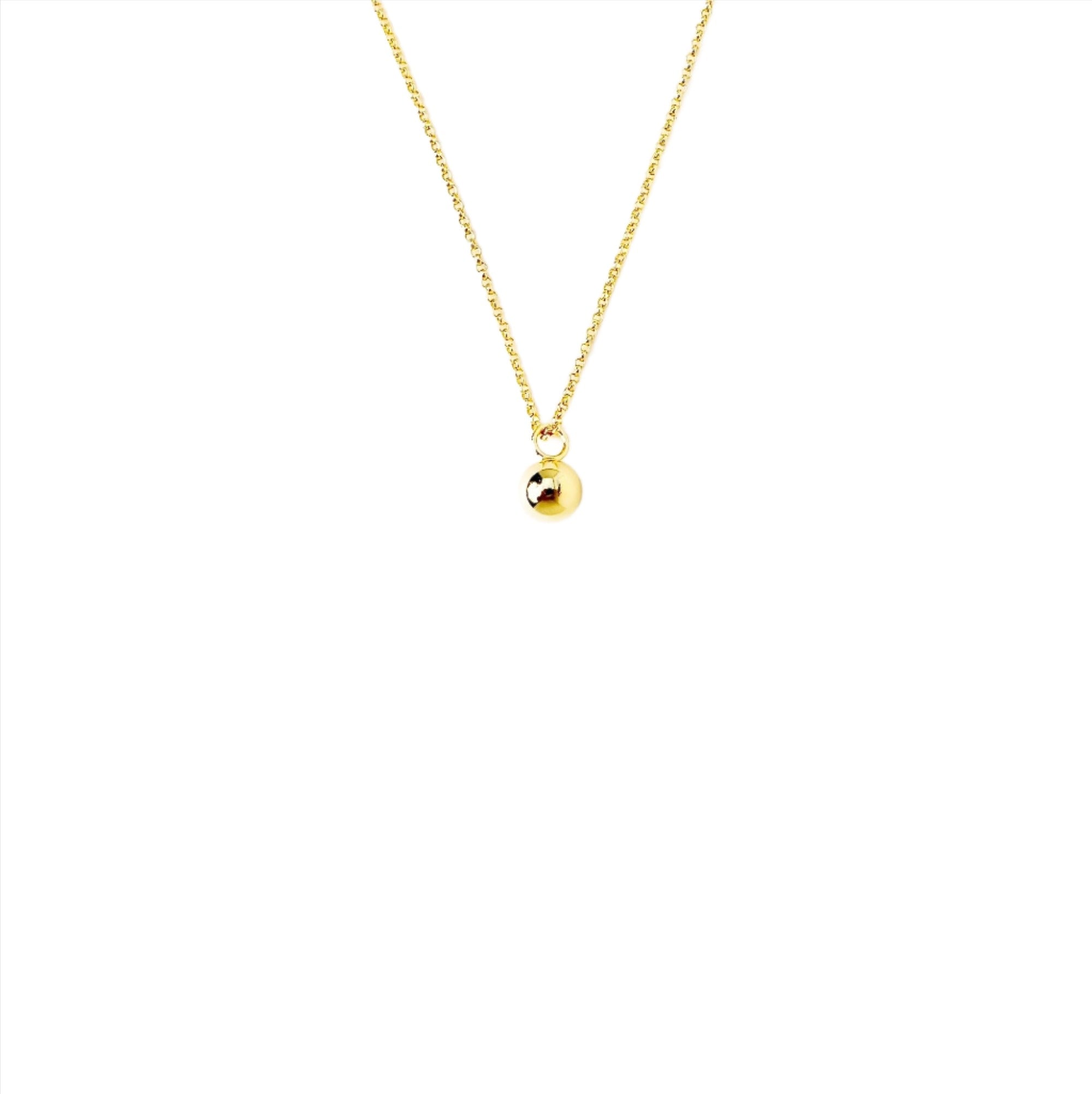 Gold Ball Pendant Necklace