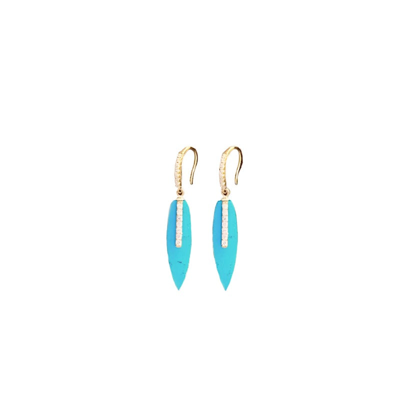 Turquoise Surf Board Earrings