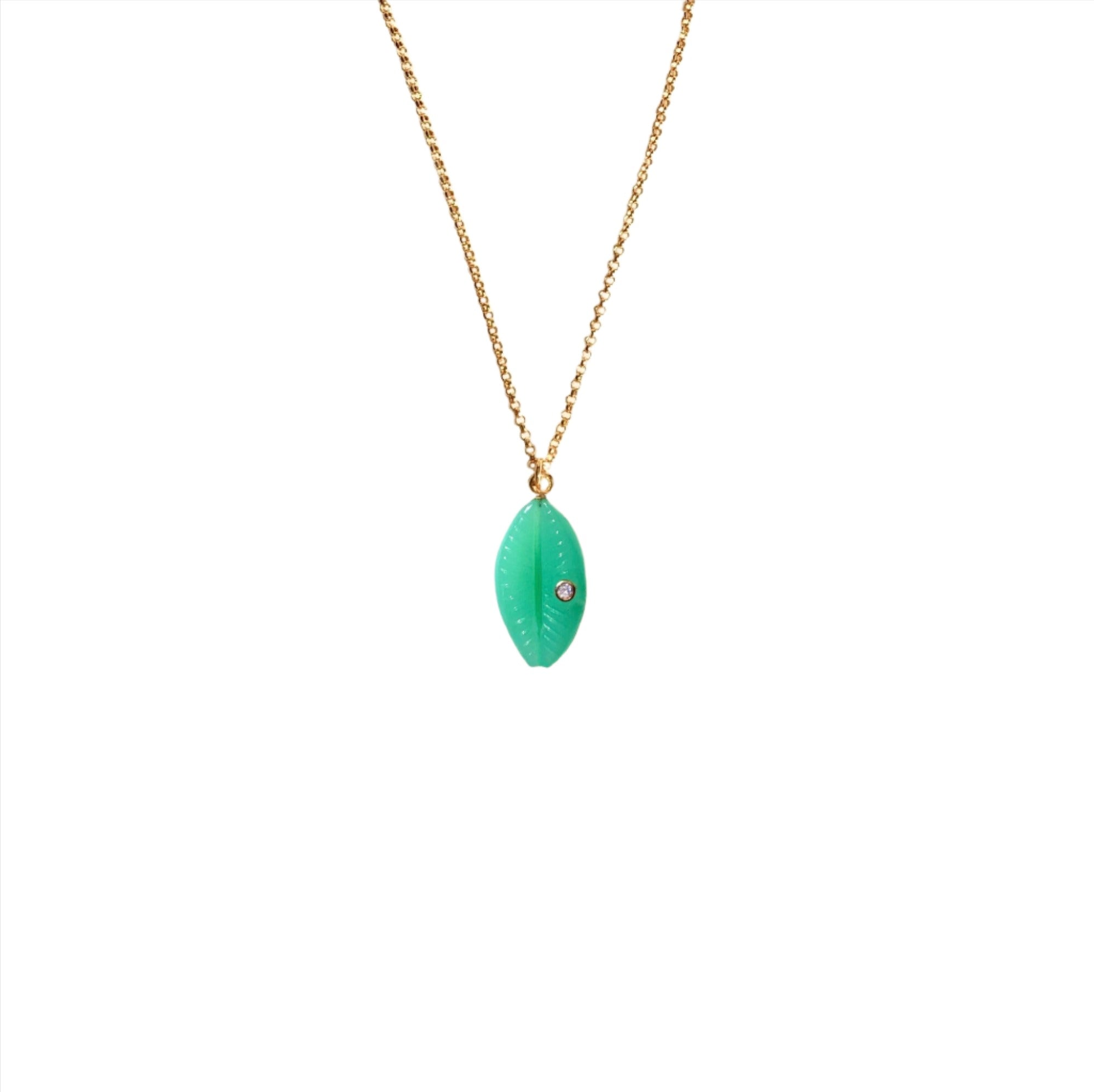 Chrysoprase Cowrie Necklace