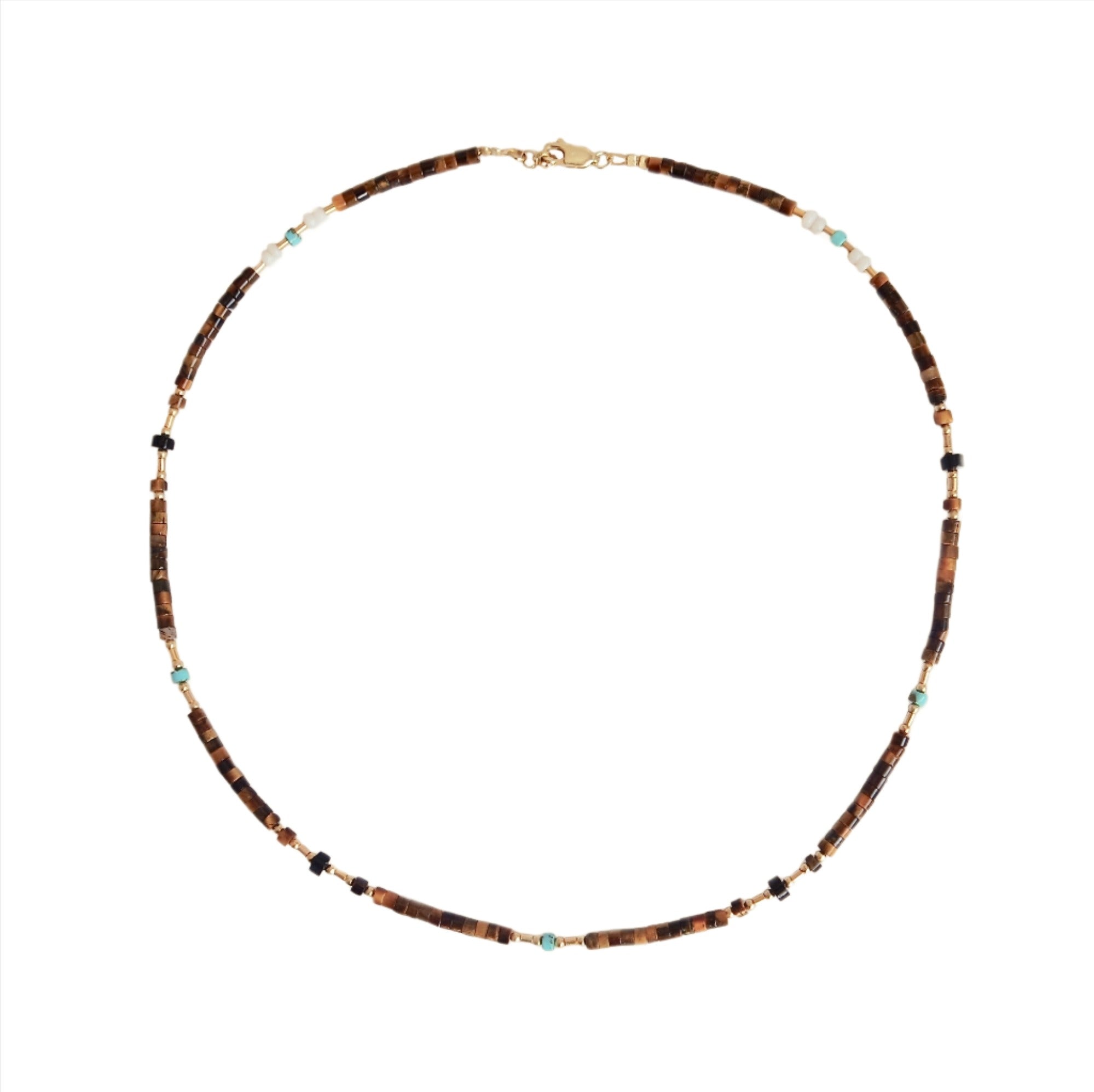 Tiger Eye And Turquoise Necklace