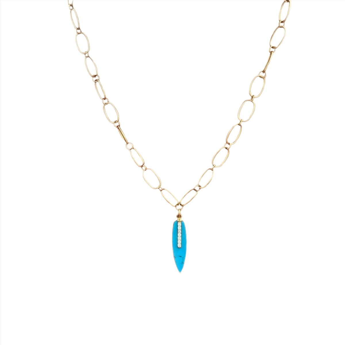 Turquoise Surf Link Necklace