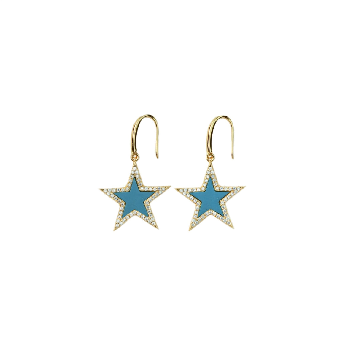 Turquoise Star Drop Earrings